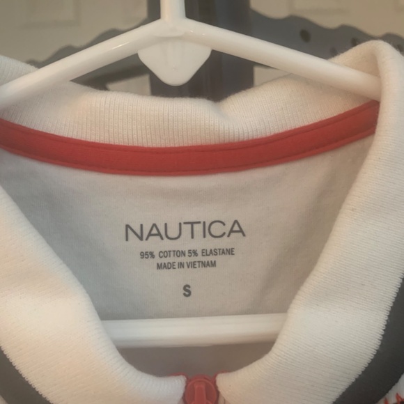 Nautical White/Blue/Red Sleeveless Polo Top sz S - Picture 4 of 4